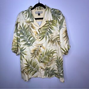 TOMMY BAHAMA 100% SILK Mens L Multi Hawaiian Floral Short Sleeve Button Shirt